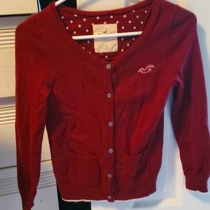 Hollister burgundy cardigan size S